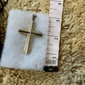 Macy’s gold and silver plated cross Christ died for your sins give me your money